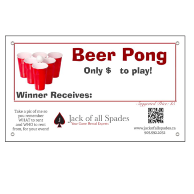 Beer Pong Sign