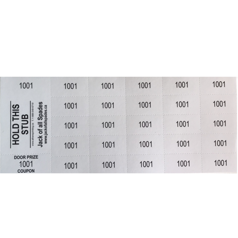 Purchase Large Penny Sale Tickets in packs of 50 starts at 4.50