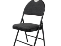 Deluxe Black Fabric Padded Folding Chairs